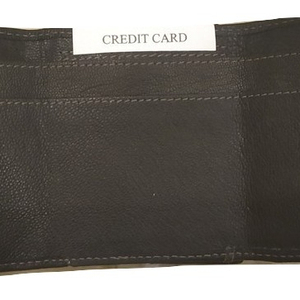 Cartera de piel de vaca corta moderna Unisex, característica RFID genuina, cierre de botón de tamaño pequeño, decoración bordada, poliéster de caramelo - Product Image 3