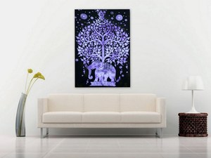 พรมแขวนผนังลายช้างศิลปะต้นไม้การออกแบบลายดอกไม้สำหรับห้องนอนห้องนั่งเล่นบ้านโรงแรมการตกแต่งสำหรับ Diwali - Product Image 5