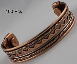 Brazalete de Moda Unisex Hecho a Mano con Imán de Cobre de Royal Artisans, Pulido Clásico, con Tamaño Personalizado para Aniversario de Bodas - Product Image 2