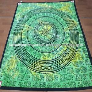 Multi colores mezcla motivos algodón impreso tamaño Queen sábana tapiz colgante de pared al por mayor de La India - Product Image 1