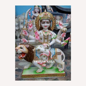 White Marble Durga Mata Statues - Product Image 1