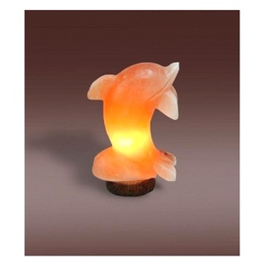 Lampe en forme de dauphin en sel naturel Orange fabrication indienne - Product Image 4