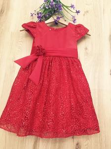 เดรสเจ้าหญิงแขนสั้นลายจุดเล็กๆสำหรับเด็กผู้หญิงเสื้อผ้าเด็ก - Product Image 5