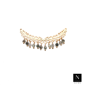 Natural Multi turmalina cuenta hoja encanto conector collar hacer joyería - Product Image 4