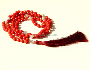 Estilo bohemio Mala Beads Red Coral 108 Beads Long Wedding Engagement Collar unisex - Product Image 5