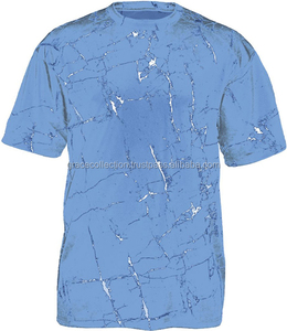 Camiseta cuello redondo con sublimación completa estilo mármol talla grande tejido de punto transpirable - Product Image 4