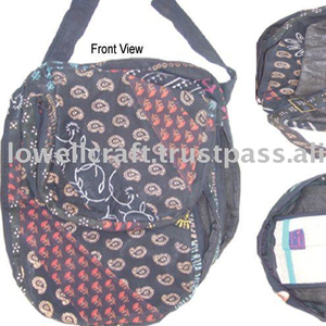 Lowellcraft Unisex Multicolor Cotton Laptop Backpack Outdoor Multi Function 7W <b>Waterproof</b> Geometric 20-39L Hip-Hop - Product Image 2