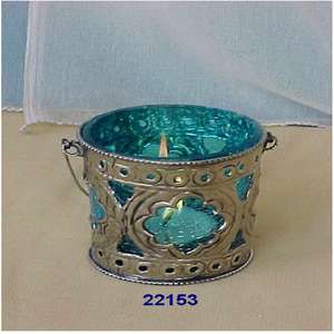 Métal argenté et verre photophore support votif décoratif pour la fête de mariage à la maison et les événements - Product Image 1