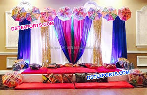 อินเดียมีค่าMehndiติดตั้งเวทีMehandiทันสมัยตกแต่งเวทีชุดพระราชจัดงานแต่งงานปากีสถาน - Product Image 4