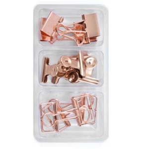 Broches Vintage nostálgicos para Carpeta de papel, juego de papelería, bandeja de almacenamiento, varios colores, Color oro rosa - Product Image 4