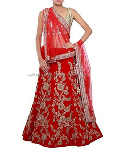 2022 Velours Designer Ethnique Saree Indien Vêtements Lahenga Choli Robe Style Pakistanais Costume pour Adultes pour les Occasions Traditionnelles - Product Image 1