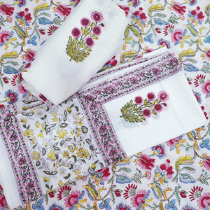 Материал платья из хлопка с цветочным принтом