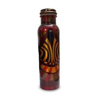 Botella de Agua Térmica Aislada, Hecha a Mano, de Cobre Natural, Antiderrames, 28 OZ, Certificada por SGS, Ecológica, Marca AHO, con Tapa