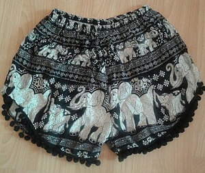 Shorts de Algodón Estampados para Mujer, Estilo Bohemio Hippie Vintage, Cintura Media, Transpirables, Elásticos, Holgados, Casuales de Playa - Product Image 5