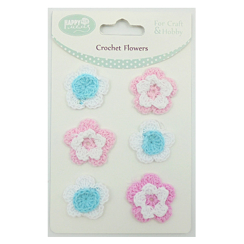 Оптовая продажа, 30 мм милый цветок для вязания крючком, аксессуары для одежды