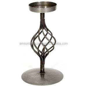 เชิงเทียนโลหะและเสาเดี่ยวสำหรับตกแต่งทำด้วยมือทำจากแก้ว - Product Image 4