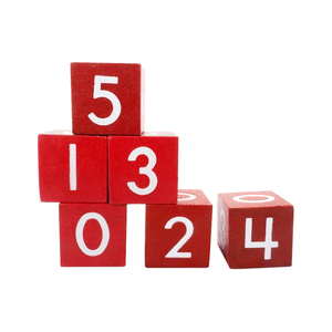 สีแดง20มม. พร้อมหมายเลขสีขาว0 ~ 5จำนวนลูกเต๋าไม้ - Product Image 5