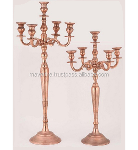 Vintage Style Metal <b>Candelabra</b> Home and Wedding Decoration Centerpieces Handmade Copper Plated Floor <b>Candelabra</b> - Product Image 1