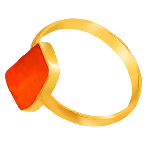 Anillo de ajuste de bisel de plata de ley 925 de cornalina forma elegante piedra preciosa chapado en oro boda compromiso aniversario fiesta regalo - Product Image 3