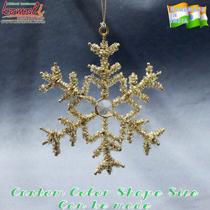 Perlen Großhandel Metall Weihnachts glas Kristall Schneeflocke Ornament