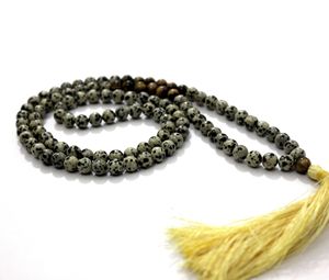 Top Grade 108 noué Yoga Mala fait à la main artiste indien collier de perles Style classique perles de jaspe cadeau - Product Image 2