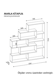 ตู้หนังสือไม้ชิปบอร์ดสุดหรู รุ่น Marla สีขาว-วอลนัท จากตุรกี สินค้าขายดี - Product Image 4