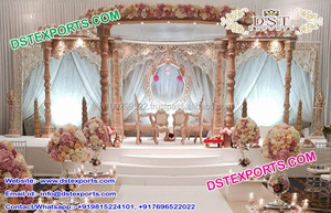 Elegante Conjunto de Mandap para Bodas, Decoraciones Modernas, Conjunto de Mandap de Madera Tallada para Bodas, Fabricante de Conjuntos de Mandap para Bodas Indias en Australia - Product Image 4