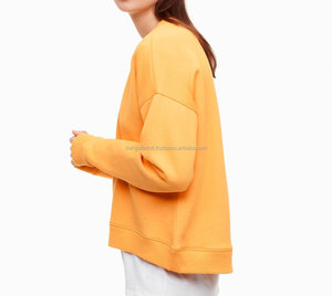 Sweat-shirt ras du cou en coton polaire, vêtements pour femmes, personnalisable, étiquette privée, prix de gros - Product Image 3