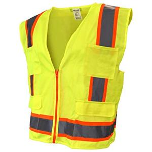 Vente en gros gilet d'arpenteur de sécurité réfléchissant haute visibilité respirant en maille avec plusieurs poches - Product Image 1