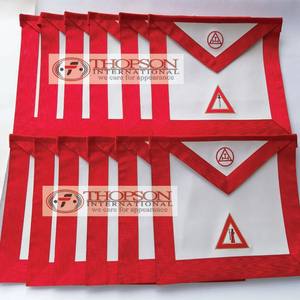 Maçonnique Regalia Royal Arch Officier Tablier Brodé Scribe Patch Cuir Coton Ruban Tissu Point De Croix Couture - Product Image 6