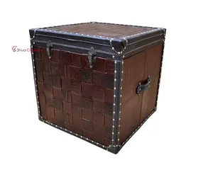 Crocodile leather storage trunk