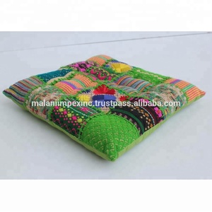 Wholesale Traditional Colorful Patchwork Cotton Handloom Boho Chair <b>Cushions</b> - Product Image 3
