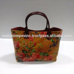 Artisan Crafted Printed Cotton Velvet Ladies Handbags <b>Boho</b> Fashion <b>Bags</b> Manufacturer - Product Image 6