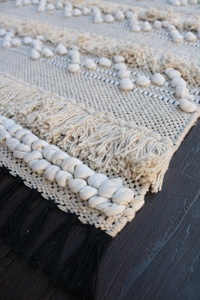 Alfombras de algodón bohemias marroquíes tejidas a mano ecológicas y respetuosas con las mascotas con patrón geométrico - Product Image 3