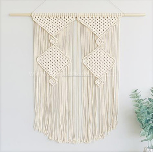 Macramé bohemio colgante de pared decoración de arte tamaño personalizado cuerda florero de pared 100% algodón decoración del hogar - Product Image 6