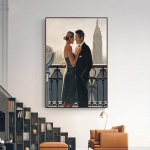 Travail d'art de haute qualité fait à la main Couple amoureux danse peinture à l'huile abstraite pour la décoration de la maison