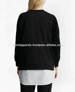 Sweat-shirt à capuche rouge pour filles, haut long pour femmes, sans nom de marque, polaire épaisse et unie - Product Image 6