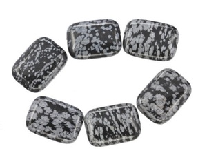 Haute qualité Rectangle perle flocon de neige obsidienne perle cristal femmes collier bijoux carré pierre précieuse perle fabrication de bijoux suppler - Product Image 2