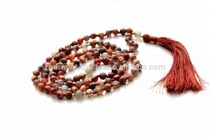 Fabriqué à la main hommes classique feu Agate 108 Mala perles collier noué mode béni collier troisième partie évaluation cadeau - Product Image 4
