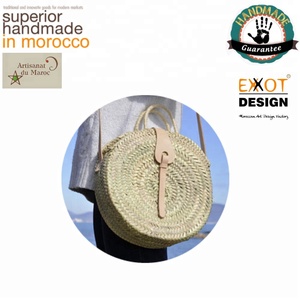 Cestas originales marroquíes elegantes de madera con asas elegantes bolsas de compras con mango - Product Image 2