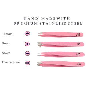 Pinzas de Acero Inoxidable Premium 2026 con Punta Curva Inclinada, Color Rosa, Herramientas de Belleza para Extensiones de Pestañas y Arte de Uñas, Gran Venta - Product Image 2