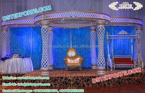 Mandap de fibra redonda para boda, conjunto de mandados dorados de diseño novedoso para boda india de EE. UU. - Product Image 6