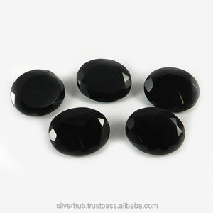 Paire d'onyx noir naturel de qualité supérieure Cabochon de pierres précieuses Prix de gros Lot de pierres en vrac d'onyx noir Pierre de paire d'onyx de haute qualité - Product Image 1