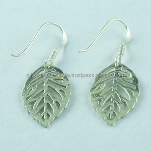 Đồng bằng bạc lá bông tai, 925 bạc handmade bông tai, Nhà cung cấp đồ trang sức bạc giá cả hợp lý Sterling Sliver Bông tai - Product Image 4