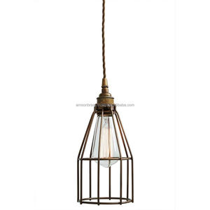 Jaula colgante balcón decoración techo colgante luz Metal Lámpara colgante Con hermosa sombra con metal - Product Image 2