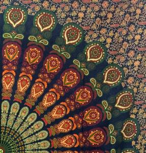 Tapiz con estampado de Mandala de pavo real, ropa de cama colgante de pared, de tamaño real Queen colcha de algodón, maravillosa por consignadores indios - Product Image 5