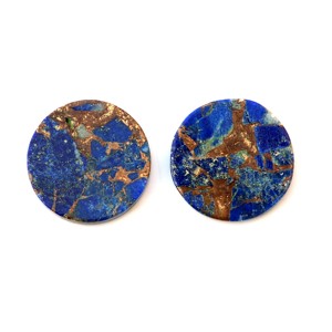 Pierre précieuse en lapis-lazuli de qualité supérieure, vente chaude, cristal de guérison en cuivre, 12 mm, lisse, plat, rond, pierre précieuse en vrac pour la fabrication de bijoux, grossiste - Product Image 1