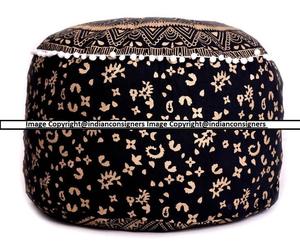 Funda de asiento otomano algodón Ombre Mandala Floral PUF 22 pulgadas silla redonda taburete varios colores uso doméstico por consignadores indios - Product Image 1