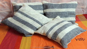 Vintage 100% lin lin gaufré housse de coussin imprimé rayé taies d'oreiller pour hôtel maison Portable tissé noël coton - Product Image 4