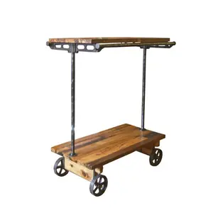 Industrial Furniture Factory High Quality Service Trolley on Wheel Suitable for Bar Hotel and Restaurant at Wholesale Price